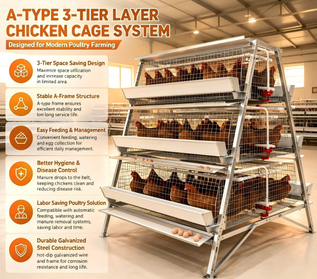 Automatic Chicken Cage System for Poultry Farming, Galvanized Layer Hen Cage Equipment with Feeding and Drinking System