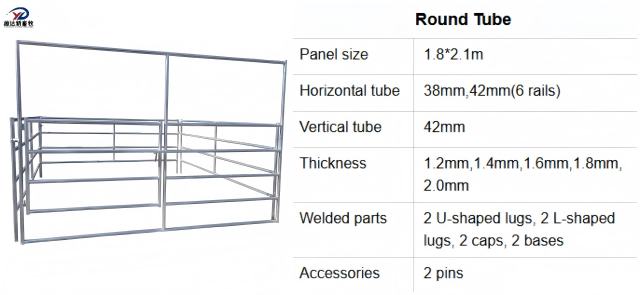 Heavy Duty Cattle Fence Galvanized Livestock Fence Panels for Dairy Farm and Ranch Equipment